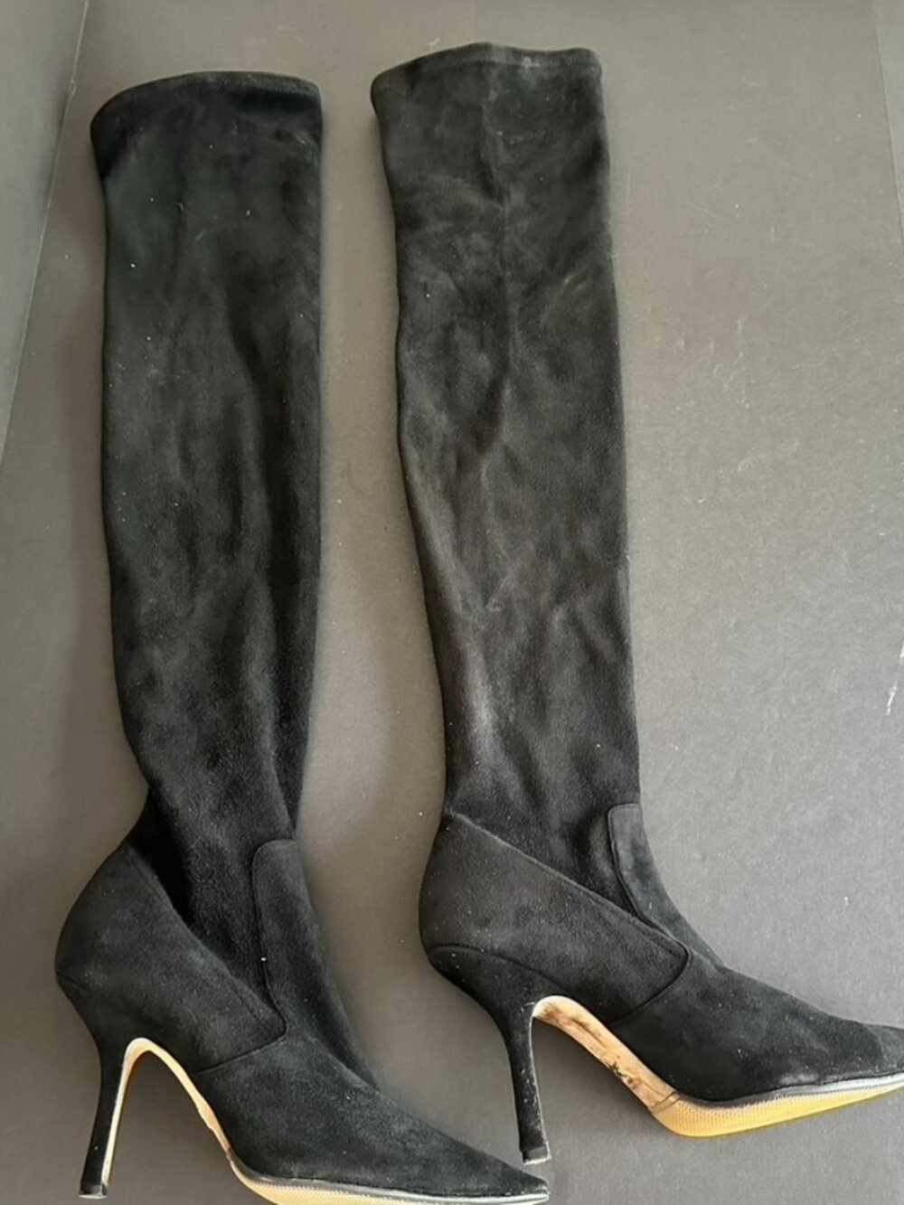 Dior Black Suede Knee High Stiletto Heel Boots Size 42 - Picture 12 of 12